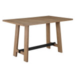 Aubrey 59.5″ Counter Table, Drifwood With Black Stretchers - Image 6