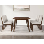 Canton 5-piece 72″ Upholstered Side Chair Dining Set - Image 6