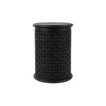 Decker Hand-carved Drum Accent Table