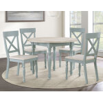 Darcy 42″ Round Dining Table, Mint Green And Parchment Finish - Image 8