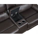 Alexandria Leather Power Reclining Console Loveseat, Chocolate - Image 11