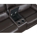 Alexandria Leather Power Reclining Console Loveseat, Chocolate - Image 11