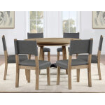 Aubrey Side Chair, Gray Vegan Leather With Driftwood Finish - Image 3