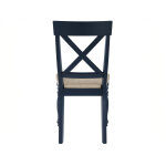 Darcy Solid Wood Side Chair, Midnight Blue And Natural Finish - Image 7