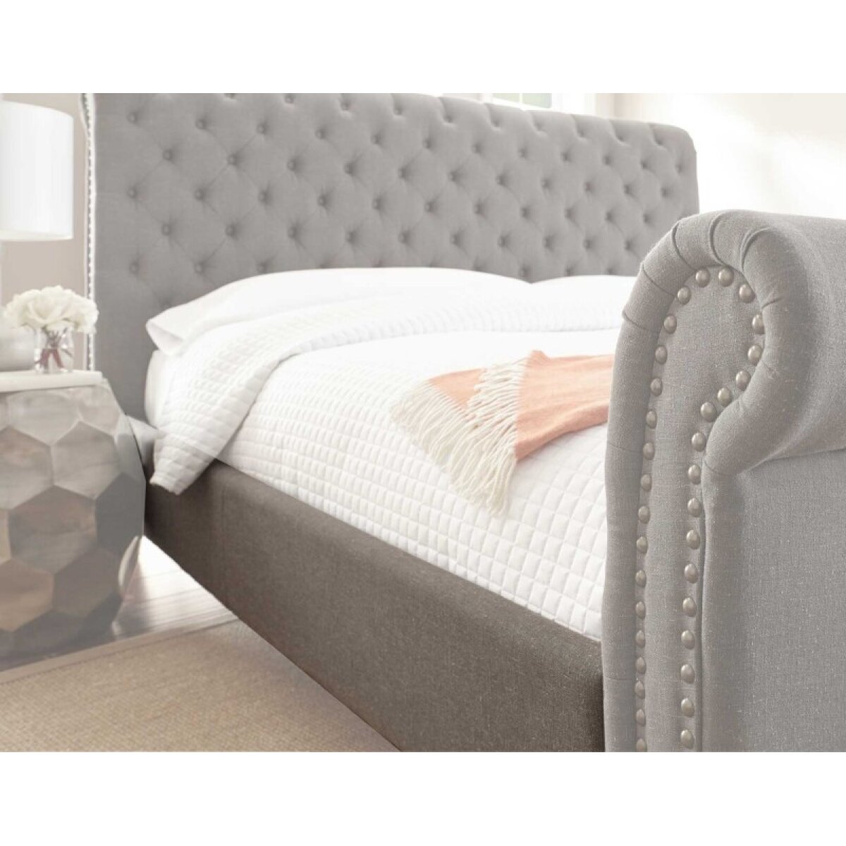 ad87884311e4f3d2707c478b3b1b0b8d Swanson Queen Gray Side Rail W/slats - Image 1