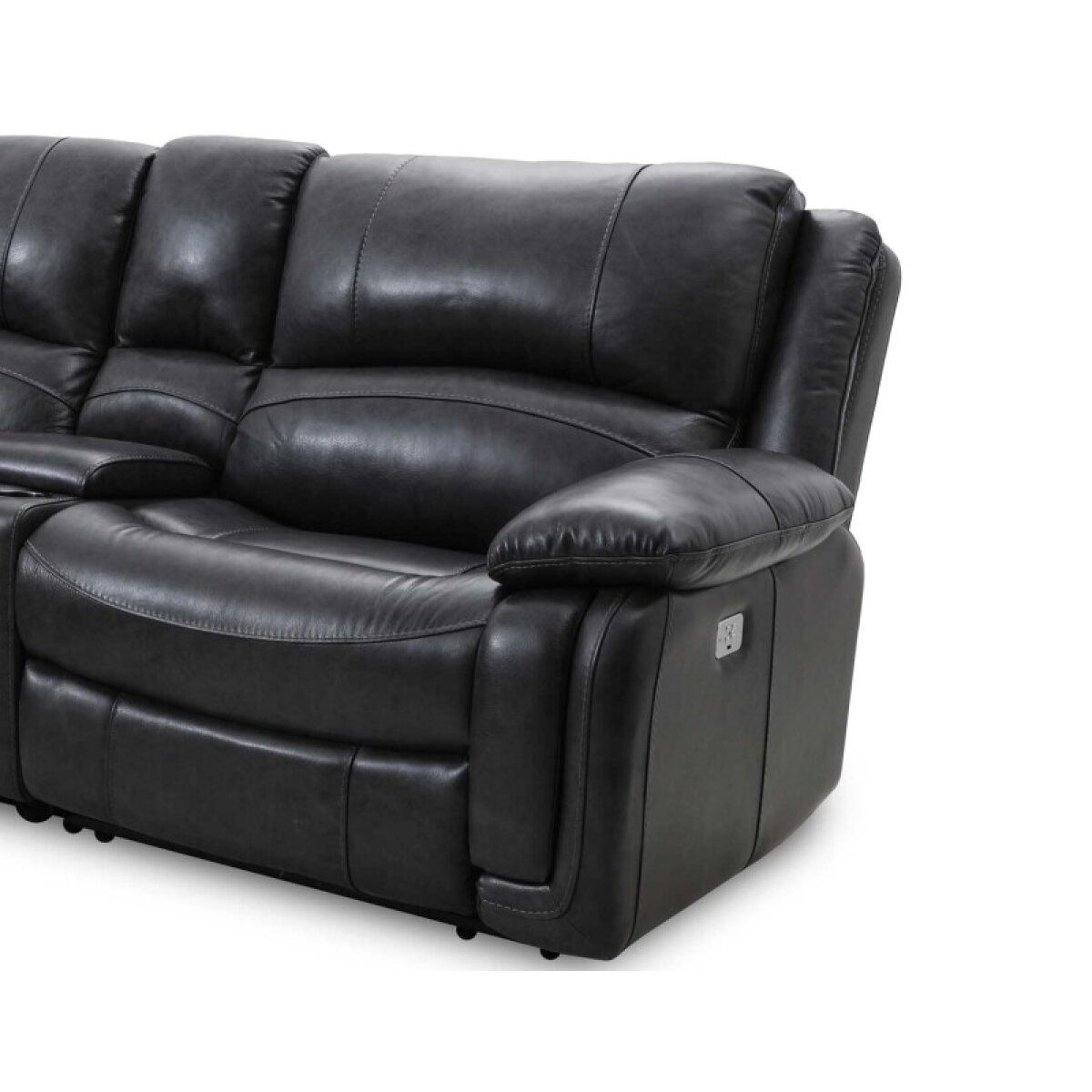 b104349a63c5ff5c2f5352319b1d12c5 Denver Raf Dual-power Recliner, Charcoal - Image 1