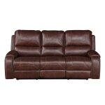 Keily Sofa, Manual Reclining, Drop-down Console, Brown - Image 6