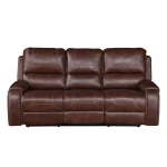 Keily Sofa, Manual Reclining, Drop-down Console, Brown - Image 5