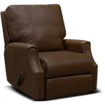 Leather Swivel Gliding Recliner With Nails