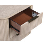 Henry Reeded 3-drawer Nightstand With Usb & Electric Outlets, Tan Finish - Image 4