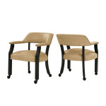 Rylie Captains Chair, Black Finish With Sand Vegan Leather - Image 7