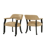 Rylie Captains Chair, Black Finish With Sand Vegan Leather - Image 6