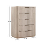Henry 5-drawer Reeded Chest, Tan Finish