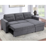 Noah Flippable, Convertible Storage Sleeper Chofa, Gray - Image 6