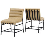 Nicco Side Chair Bucket Seat, Sand Vegan Leather Fabric