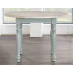 Darcy 5-piece 42″ Round Dining Set, Mint Green And Washed Linen Finish - Image 2