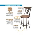 Sedona 30″ Bar Stool, Swivel - Image 4
