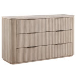 Henry 65″ 6-drawer Reeded Dresser, Tan Finish - Image 10