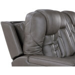 Daniel Triple Power Home Theater Leather Reclining Sofa With Drop-down Control Console, Built-in Speakers & Vibration, Heat, And Massage - Image 16