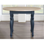Darcy 5-piece 42″ Round Dining Set, Midnight Blue And Natural Finish - Image 3