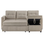 Noah Flippable, Convertible Storage Sleeper Chofa, Tan - Image 15