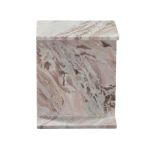 Irma I-beam Solid Toronto Brown Marble Accent Table - Image 3