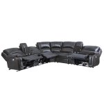 Denver Dual-power 6-piece Sectional, Charcoal - Image 5