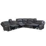 Denver Dual-power 6-piece Sectional, Charcoal - Image 5