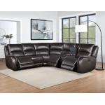 Alexandria Armless Leather Reclining Chair With Power Footrest, Chocolate - Image 3