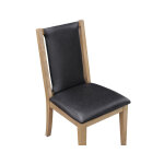 Orinda Rustic Solid Wood Side Chair, Brown Vegan Leather - Image 10