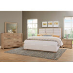Crafted Oak by Ben & Erin Napier Erin's Upholstered Bed - White Fabric - Image 4