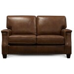 Salem Leather Loveseat With Nails