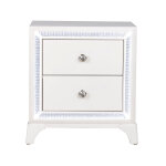 Cassie Illuminating Glam Nightstand, Shimmering Pearl Finish - Image 5