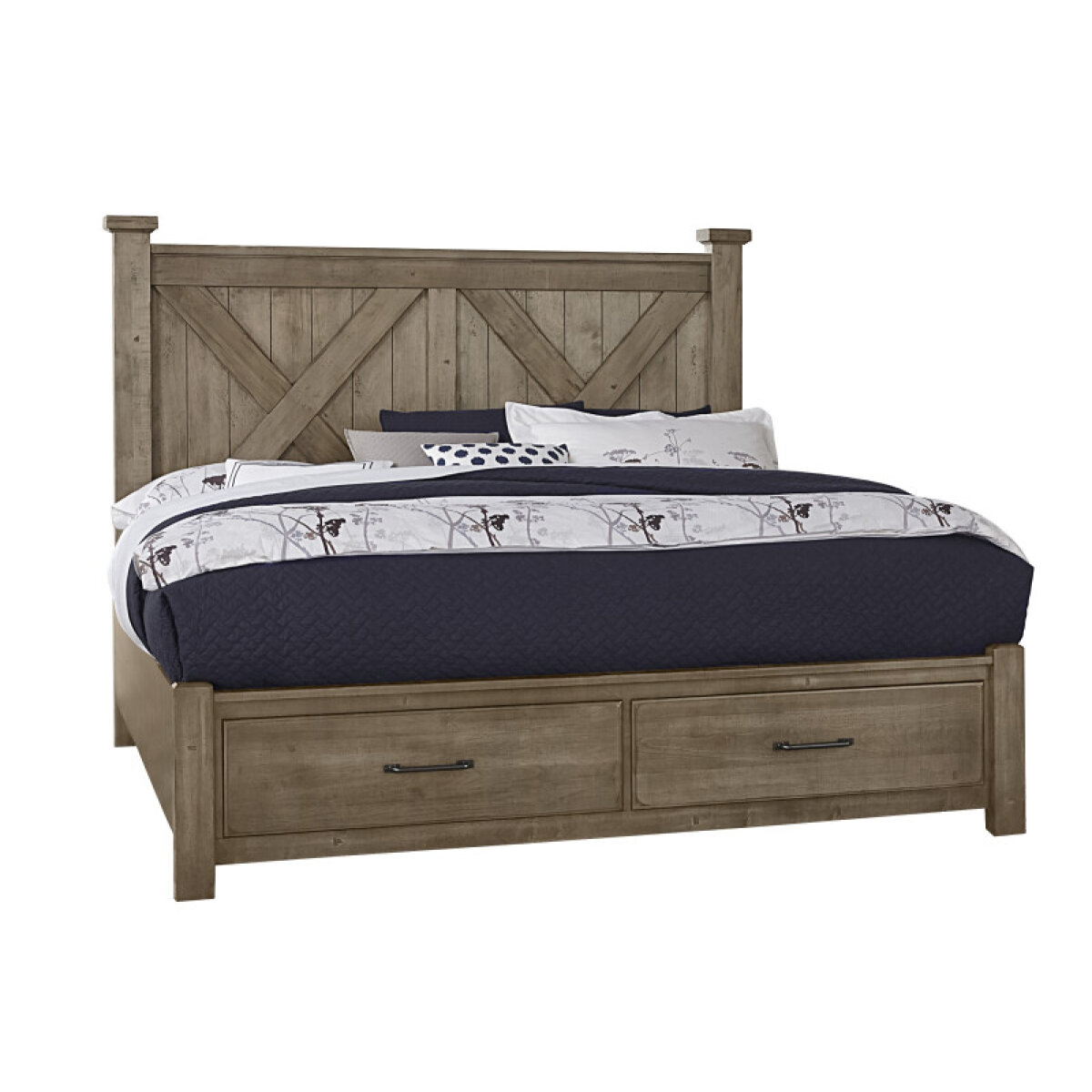 c423826a487cbcd1eae791db9154ac57 Cool Rustic King X Bed With Footboard Storage - Image 1