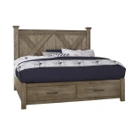 Cool Rustic King X Bed With Footboard Storage