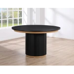 Magnolia Black 5-piece Round Dining Set With Wooden Seat Chair - Image 3