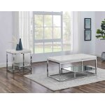 Aston White Marble End Table