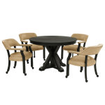 Rylie Captains Chair, Black Finish With Sand Vegan Leather - Image 10