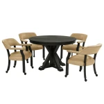 Rylie Captains Chair, Black Finish With Sand Vegan Leather - Image 9