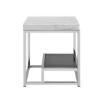 Aston White Marble End Table - Image 5