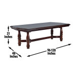 Antoinette 96-120 Inch Pedestal Dining Table W/24″ Leaf - Image 10