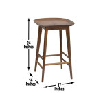 Hilton 24″ Backless Counter Stool, Natural - Image 4