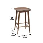 Hilton 24″ Backless Counter Stool, Natural - Image 3