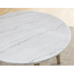 Vida 5-piece 48″ Round White Marble Dining Set - Image 17
