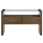 Garland, Sofa Table, Glass Top, Toffee Finish - Image 3