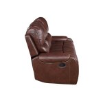 Keily Sofa, Manual Reclining, Drop-down Console, Brown - Image 9
