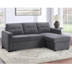 Noah Flippable, Convertible Storage Sleeper Chofa, Gray - Image 3