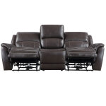 Alexandria Power Leather Reclining Sofa, Chocolate - Image 6