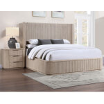 Henry Reeded 3-drawer Nightstand With Usb & Electric Outlets, Tan Finish - Image 14