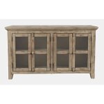 Rustic Shore 4 Door Low Accent Cabinet